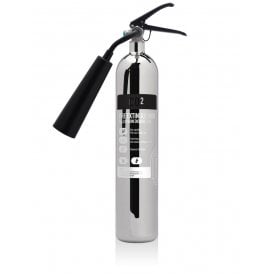 2KG Carbon Dioxide Extinguisher - Stainless Steel 