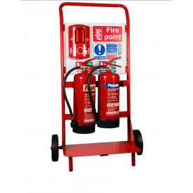 Double Extinguisher Trolley with Backboard